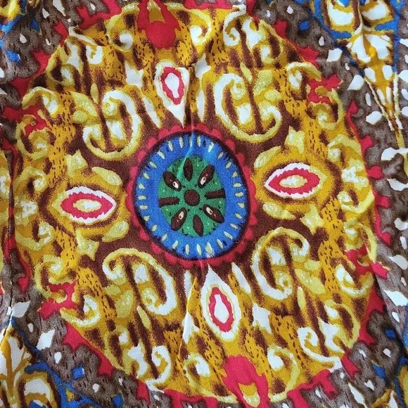 Bohemian Free People Inspired Colorful Pattern Palazzo Pants By Love Tree ๐พ - Picture 4 of 5